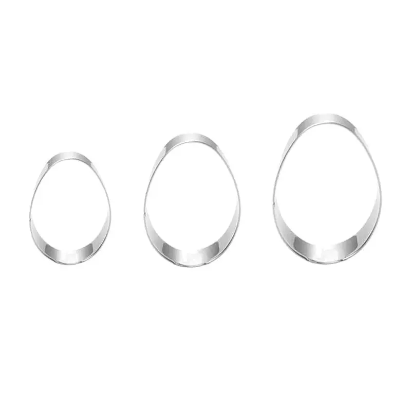 Silver 3 шт./компл. Нержавеющая сталь фотографический фон с пасхальными яйцами печенья резак форма для печенья, торта Кухня сахара формы для выпечки инструмент - Цвет: Silver