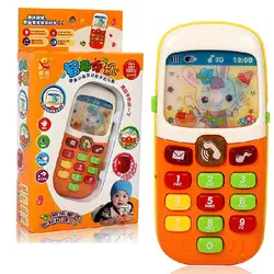 Милый электронный телефон для детей, Детский мобильный телефон, обучающая музыкальная машина, игрушки для детей, цвет случайный