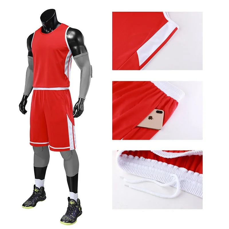 DIY индивидуальные мужские баскетбольные комплекты униформы большого размера впитывающие пот баскетбольные майки спортивные костюмы тренировочные костюмы одежда
