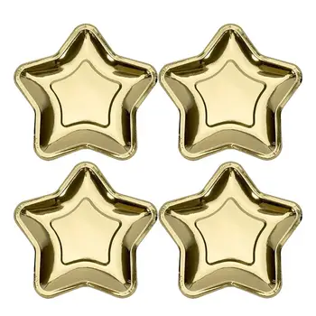

10PCS Convenient Five-pointed Star Durable Eco-friendliy Cute Delicate Paper Dishes Disposable Plates Christmas Birthday Evening