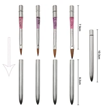 Можно удалить набор кистей для нейл-арта с кристальной ручкой акриловая УФ-гель вспышка кисть для рисования Резьба Цветок Ручка инструмент для ногтей
