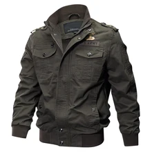Размера плюс Военная Мужская куртка на весну и осень, хлопковая куртка пилота, армейская мужская куртка-бомбер, мужская куртка для полетов, 6XL
