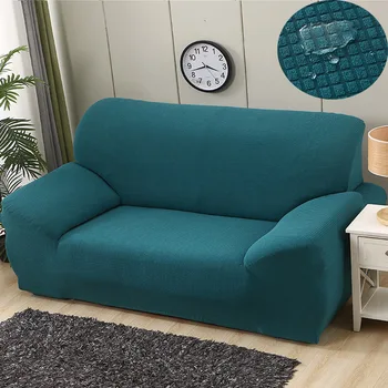 

Universal Waterproof Sofa Cover Solid Color Thick Fleece Couch Cover Elastic All-inclusive Sectional Slipcover for Living Room