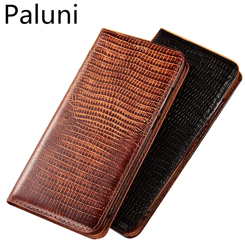 

High-end lizard pattern natural leather case card slot holder for Redmi Note 6 Pro/Redmi Note 5 Pro magnetic phone case funda