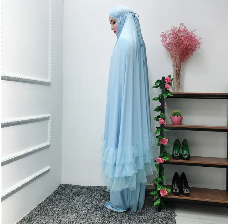 Большие размеры, элегантная одежда для поклонения eid, скромная одежда, 2 предмета, hijabs, Дубай, абайя, платье, Халат+ юбка, мусульманское платье для молитвы
