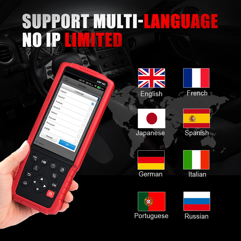 LAUNCH X431 PRO CRP429C OBD2 SCAN Engine/ABS/SRS/AT & 11 Reset Oneclick VIN обновленный автомобильный