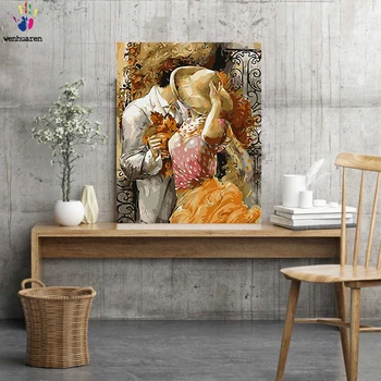 

DIY painted couples painting is a combination of number and toolkits with a frame of 40x50