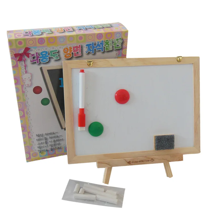 

Creative South Korea Mini Logs Double-Sided Small Blackboard Whiteboard Message Board Hangable Sketchpad Ad CHILDREN'S Drawing B