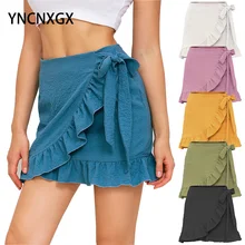 

Women's Clothing Pure Color Lace Zipper Skirt Ruffle Skirt Fashion Summer High Waist Pleated Skirt Wind Cosplay