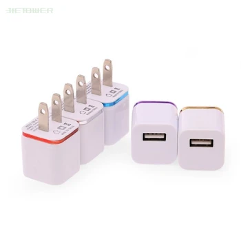 

100pcs/lot Single USB Charger Fast Charging Travel US Plug Adapter Portable Wall Charger Mobile Phone Cable for Iphone Samsung