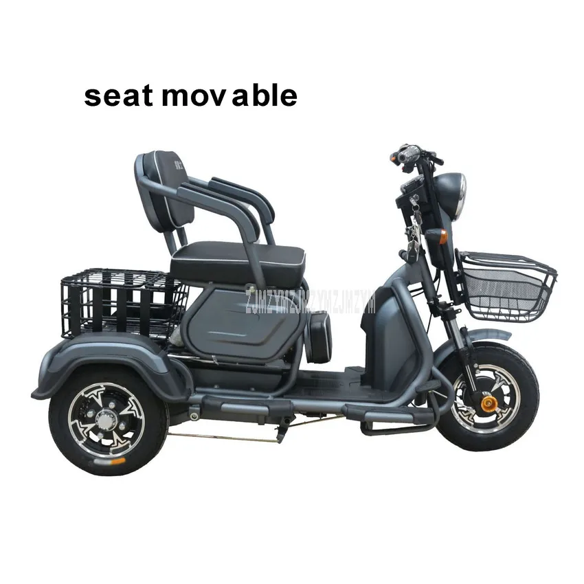 Трехместный Электрический мотоцикл для пожилых людей, Электрический скутер с широкими шинами, трехколесный скутер для пожилых людей с ограниченными возможностями, 500 Вт, 48 В/60 в