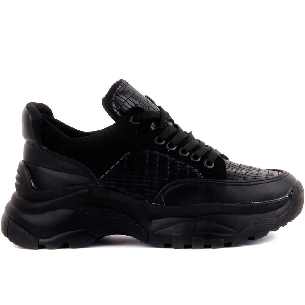 Moxee-черные женские кроссовки с высокой подошвой; повседневная обувь