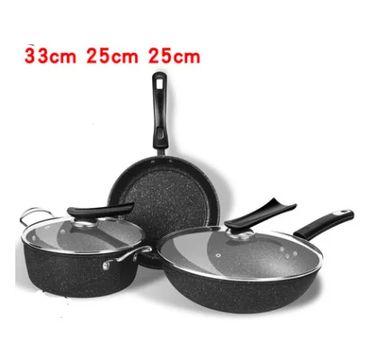 

Maifan stone pot set frying pan Soup pot 3pcs non-stick cookware set exquisite gift pot cooking pots set kitchen pot