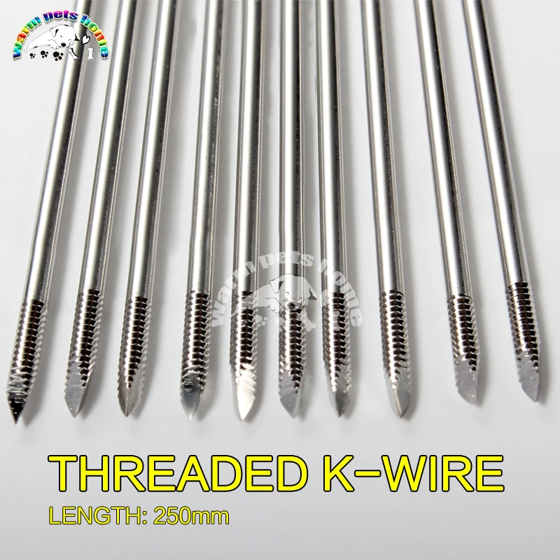 10pcs Orthopedic Threaded Kirschner Wire 250mm Medical Stainless Steel