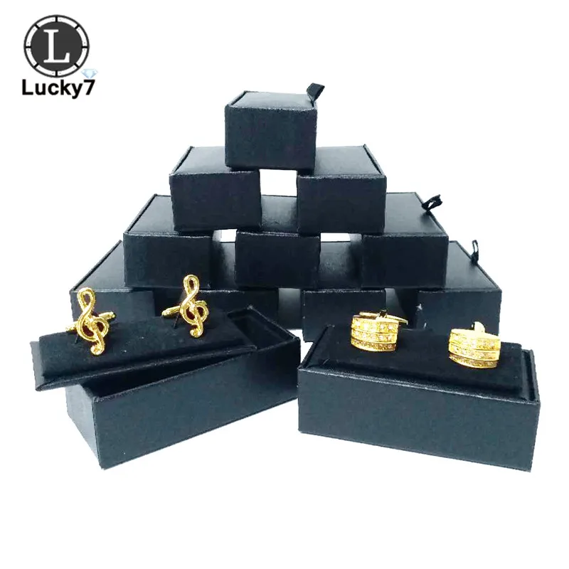 US $207.73 200pcslot Black PU Leather Cufflink Storage Boxes Jewelry Cuff links Case Craft Badge Box Jewelry Case Display Box Cufflink
