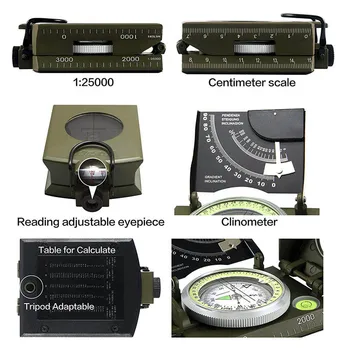 

Ruler Compass Measuring Luminous Latitude Longitude Level Geological Compact Light And Compact Fine Workmanship