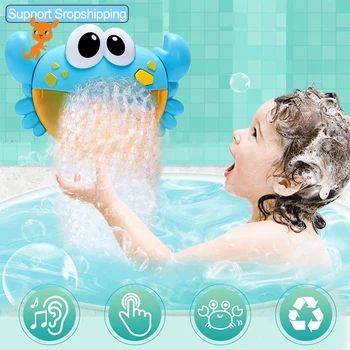 

Bubble Machine Crabs Music Light Electric Bubble Maker Baby Kids Outdoor Swimming Bathtub Soap Machine with Music Water Toy Cute
