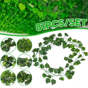 

Artificial Plants 12 Pieces Ivy Leaf Garland Plants Plastic Green long Vine Fake flower for Home decor Wedding decoration