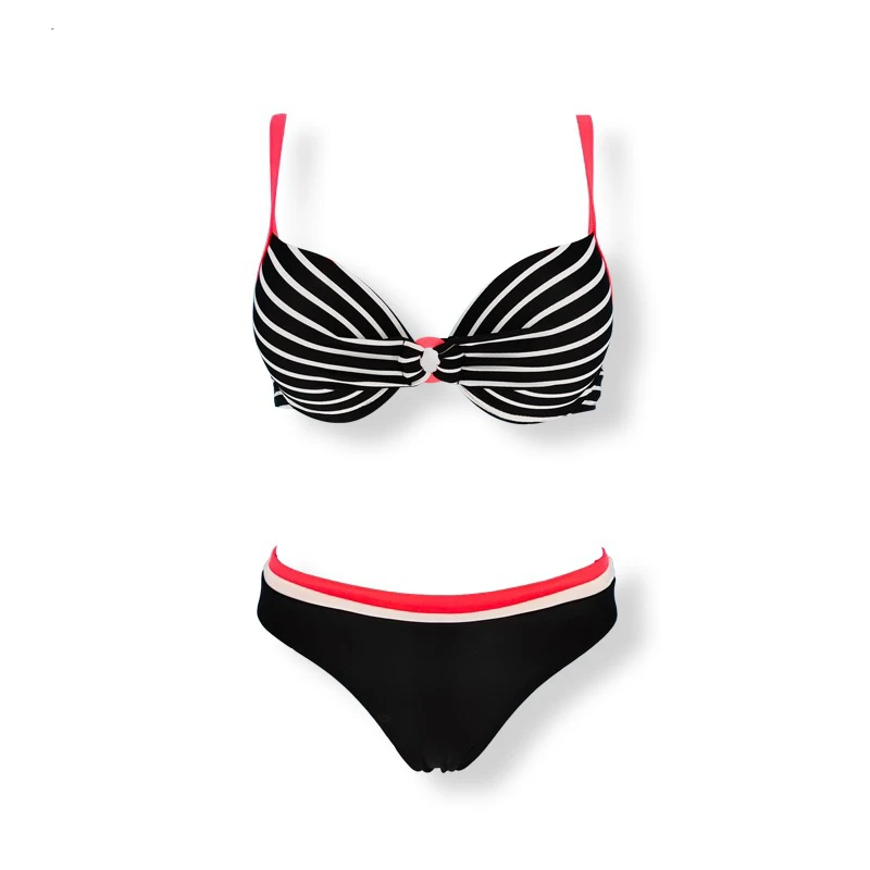 

2020 New Sexy Hard Cup Striped Navy Wind Split Swimsuit Bikini Swimsuit Bikini 2020 Bathing Suits Woman 2020