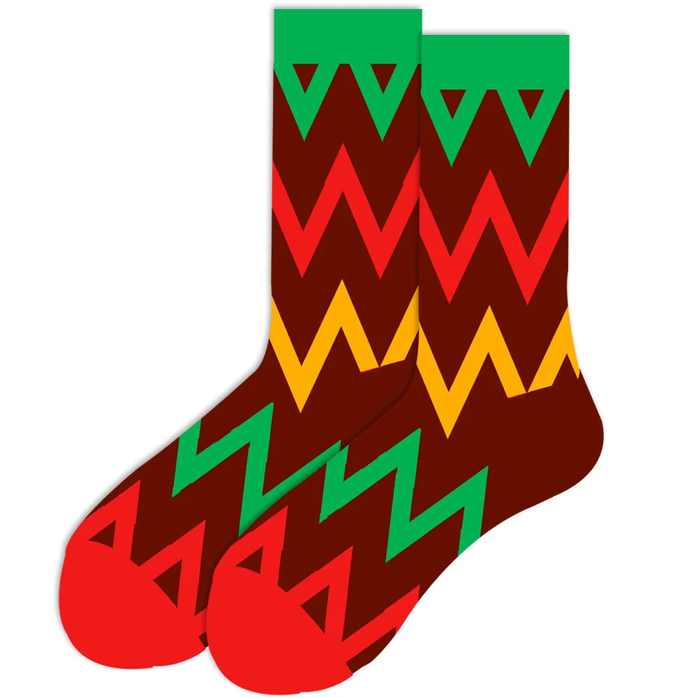 Vibrant Geometric Chess Pattern Cotton Socks - Colorful & Fun Gift