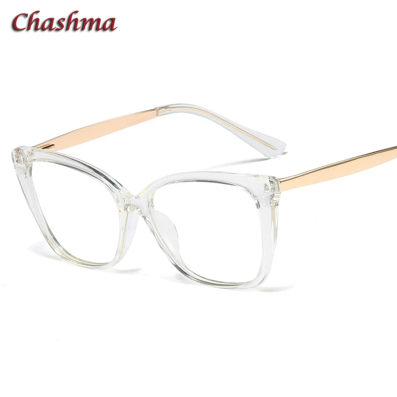 Chashma очки, оправа для подростков, оптические очки для женщин, кошачий глаз, очки для студентов, модные очки по рецепту - Цвет оправы: Transparent