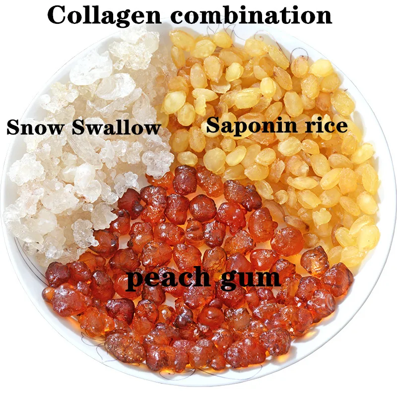 

Natural Without Adding Wild Peach Gum Snow Swallow Saponin Rice Collagen Combination, Skin Beauty, Obvious Effect,Free Shipping