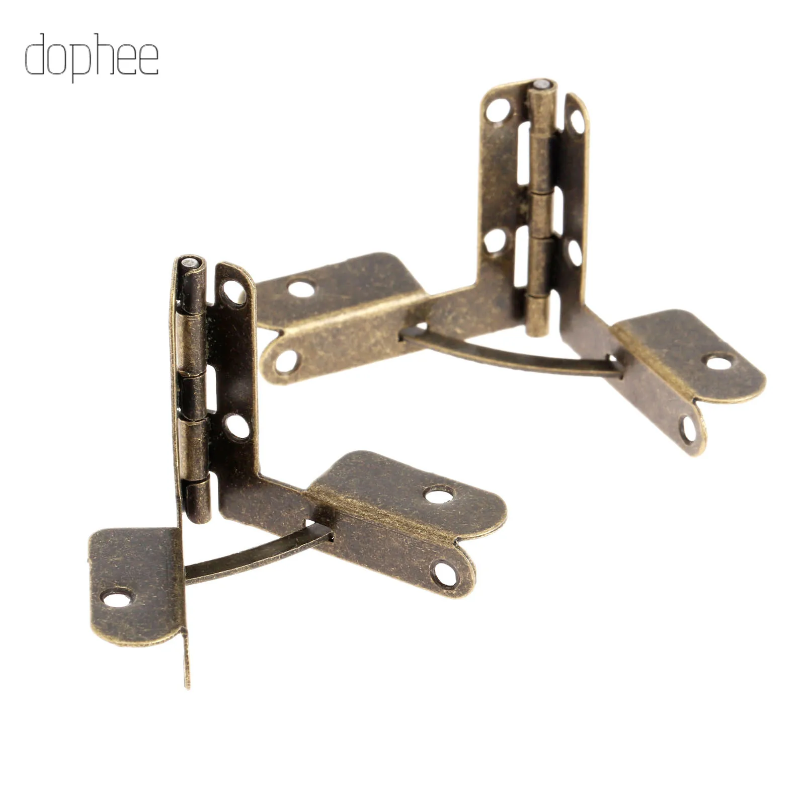 Dophee 2/4/12 угол 90 ° деревянный ящик поддерживает Бронзовый шарнир для небольшие деревянные украшения вина чехол коробка для часов деревянной крышкой