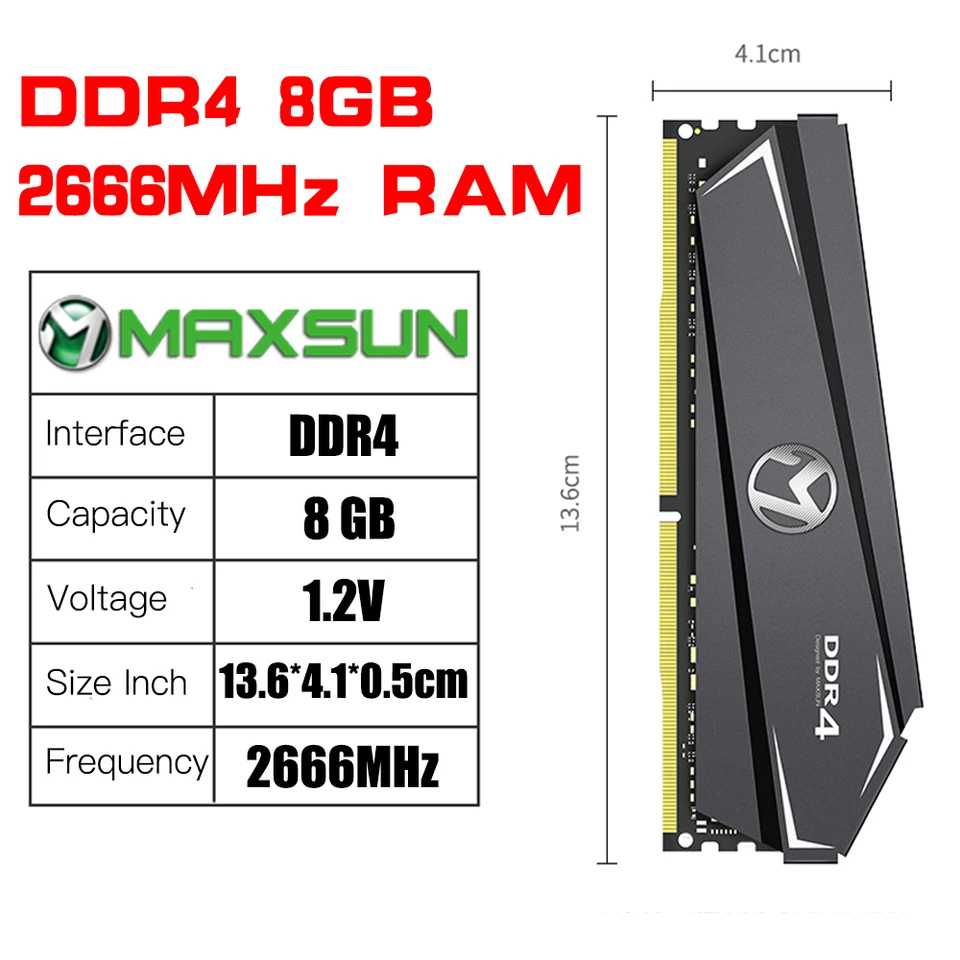 MAXSUN RAM DDR4 4GB 8GB 16GB Memory DDR3 1600 2666 3200MHz