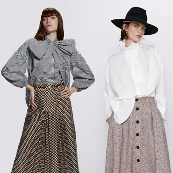 

2019 ZA Women's Chiffon Skirt Fashion New Winter Lace Decorative Pleated Skirt Bohemia Women's High Waist Midi Skirt Party Gift