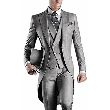

[XZ04] Men Handsome Wedding Tailcoat Dress Suits For Groom Vintage Banquet Prom Tuxedo Big Tail Blazer Jacket Waistcoat Trousers