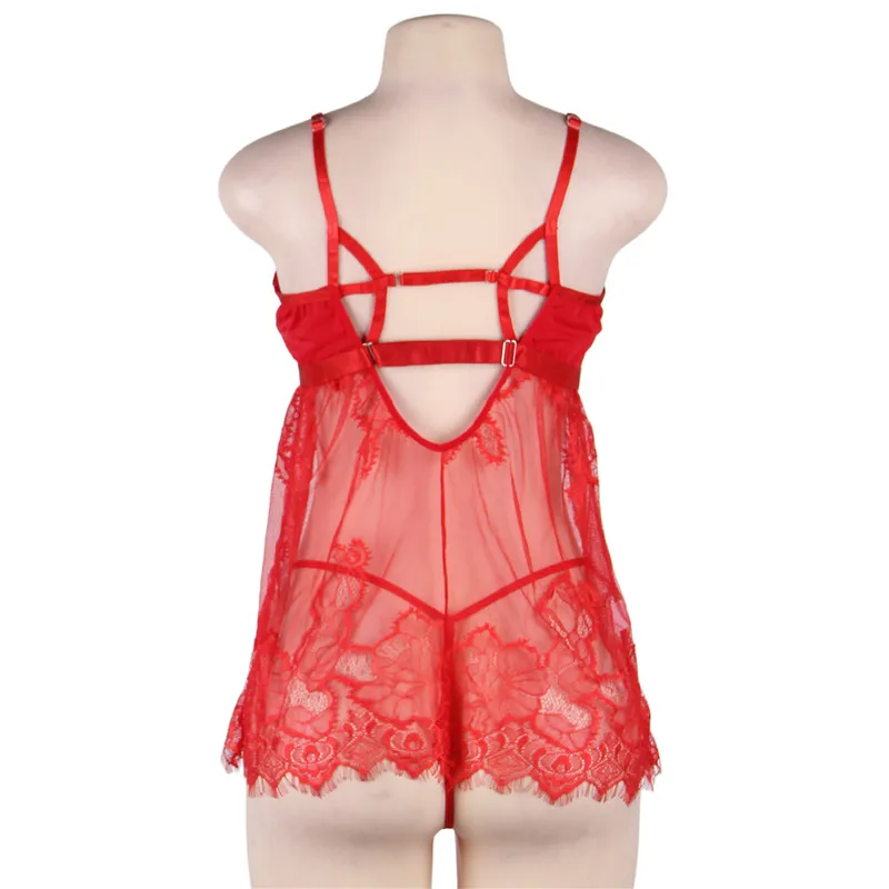 Ohyeahlady без спинки Babydoll дамское нижнее белье в стиле пэчворк пикантные кружево Lenceria Mujer женские Необычные платья Спагетти ремень прозрачный цветочный RJ80805