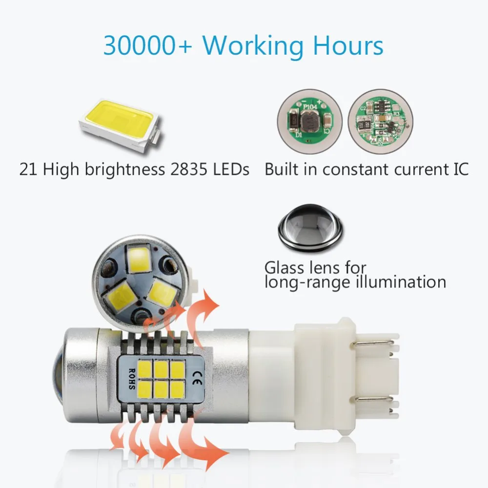 1 шт. T20 7440 светодиодный лампы 6000 К ксенон светодиодный 1157 BAY15D лампа 21SMD светодиодный 1156 BA15S P21W PY21W светодиодный идеально подходят для стоп-сигнал поворота сигнальных огней