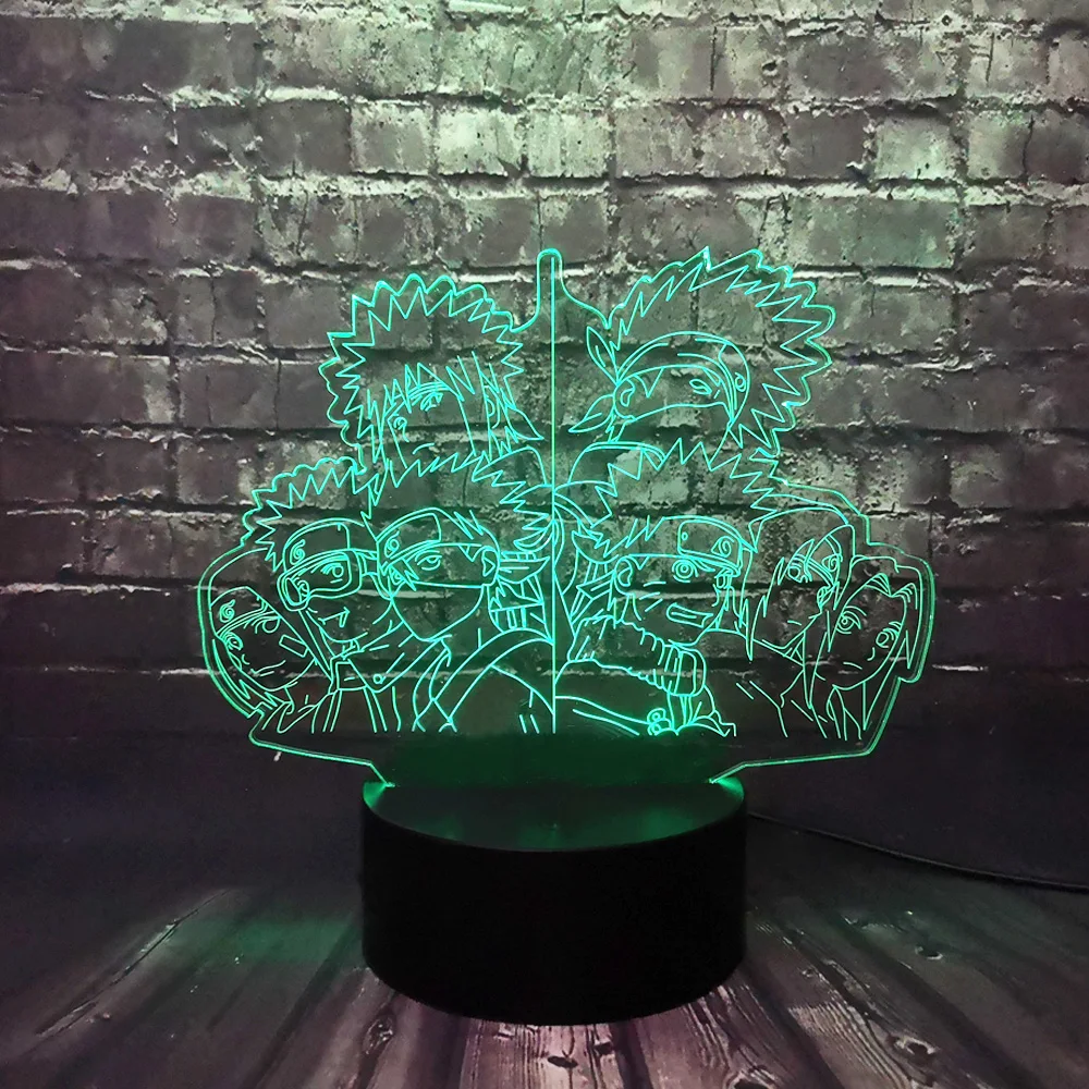 Светодиодсветодиодный 3d фигурка Лава удзумаки Наруто японская аниме Какаси и
