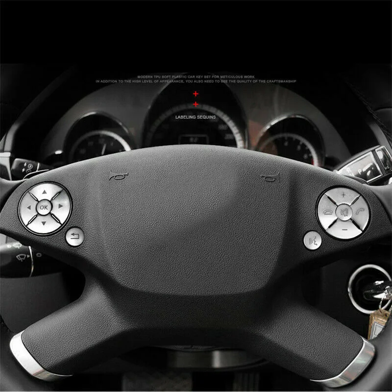 Silver Inner Steering Wheel Button Cover Trim For Mercedes-Benz C E S W204 W212 | Автомобили и мотоциклы