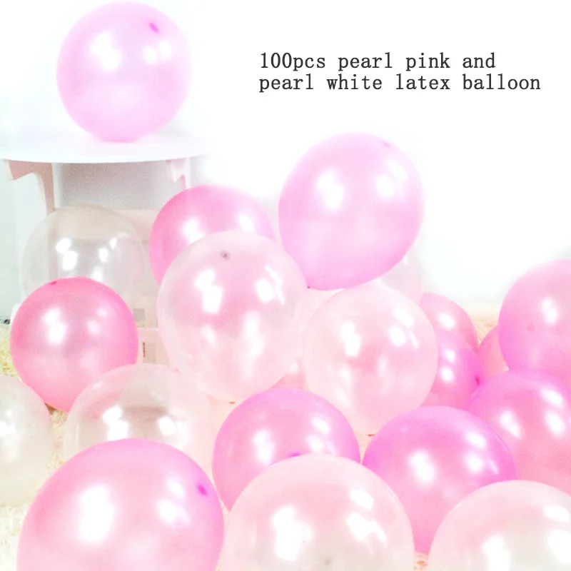 Большой белый шар из фольги с лебедем, свадебные украшения для девочек, лес, день рождения, вечеринка, Розовый фламинго, ресницы, глобусы - Цвет: 100pcs ZGwhite PKmix