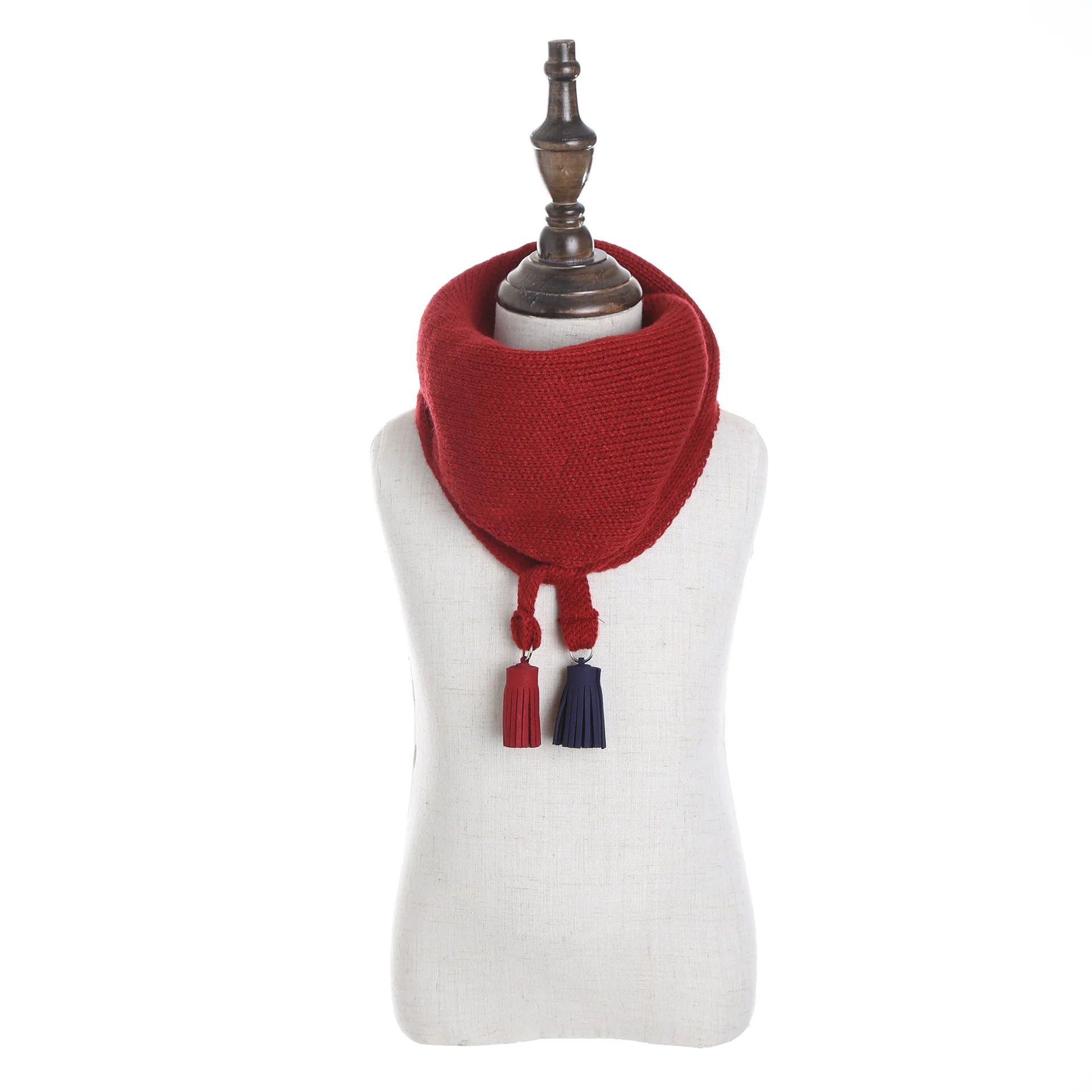 Женский зимний кашемировый шарф-пончо и накидки снуд женское одеяло пашмины шарфы теплый палантин шаль с кисточками палантины - Цвет: Красный