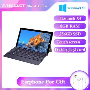 

Teclast X4 11.6" 2 in1 Tablet 1920x1080 Windows10 OS 8GB RAM 256GB SSD Intel Gemini Lake N4100 Dual Camera Tablets PC for Laptop