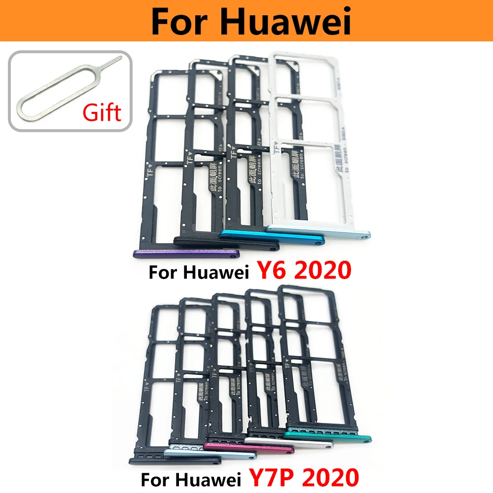 10개, 화웨이 Y6 Y7P Y8P 2020 Y9 Y7 Y6 Y5 프라임 Y7 Pro 2017 2018 2019 SIM 카드 슬롯 카드 트레이 칩 홀더 어댑터 부품 (신품)