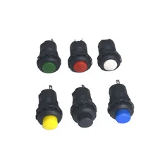 

6 colors 10 pcs / lot DS-228 12MM 2Pin 250V 1.5A self-locking button switch Bouton Poussoir reset metal DS227 round button