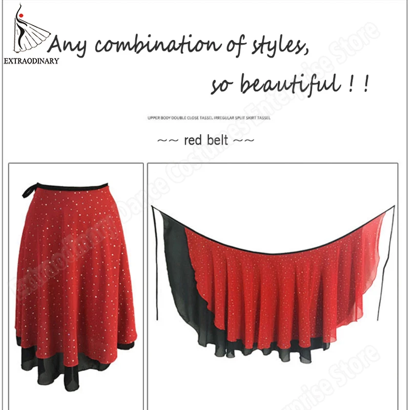 

Women Long Belt Bellydance Hip Scarf Sequin Belly Dancing Costume Shawl Accessories Tassel Triangle Wrap Chiffon Scarf