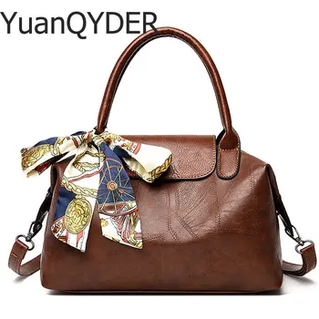 

Brand Vintage PU Leather Crossbody Bags For Women Luxury Handbag Women Bags Designer Ladies Solid Boston Bags Bolsas Femininas