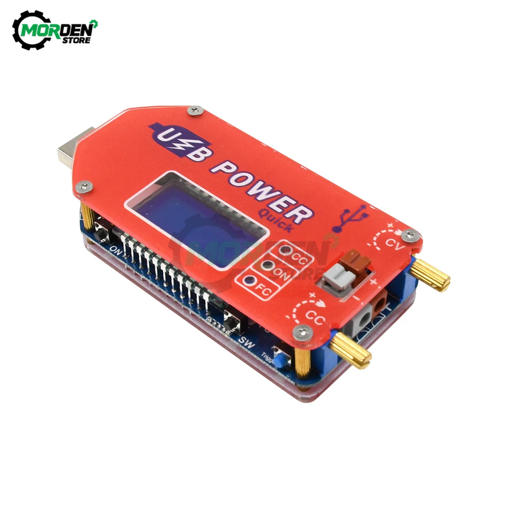 QC3.0 2.0 USB CC/CV DC-DC 4-13V  1-30V 0-2A 15W 디지털 조정 가능 스텝 업 다운 부스트 벅 전원 공급 장치 모듈 LCD 전압계
