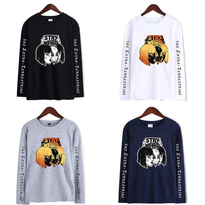 

Весенне-осенние модные смешные футболки с инопланетянином, мужские и женские футболки, мужская футболка, футболка с длинным рукавом, свитшоты, топы 4XL