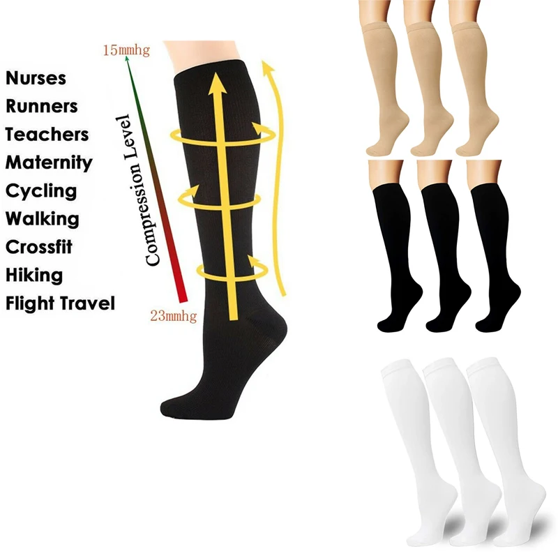 Copper Compression Socks Men Women Calf Shin Leg Running Fitness Medical Compression Socks Graduated Support