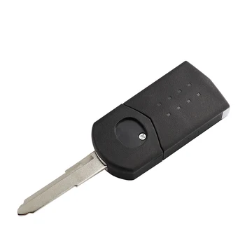Keyforkess2/3/4 pulsanti portachiavi a distanza Fob Shell Flip pieghevole per Mazda 2 3 5 6 M6 MX5 CX5 CX7 CX9 RX8 con testa chiave lama non tagliata - YIQIXIN 2 3 4 pulsanti portachiavi a distanza Fob Shell Flip pieghevole per Mazda 2