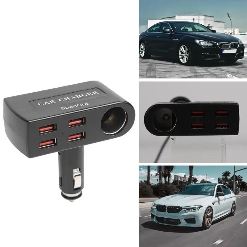 Универсальное автомобильное зарядное устройство 4 USB QC 3,0 адаптер для зарядки четыре USB дизайн Безопасность Интеллектуальная микросхема прикуривателя