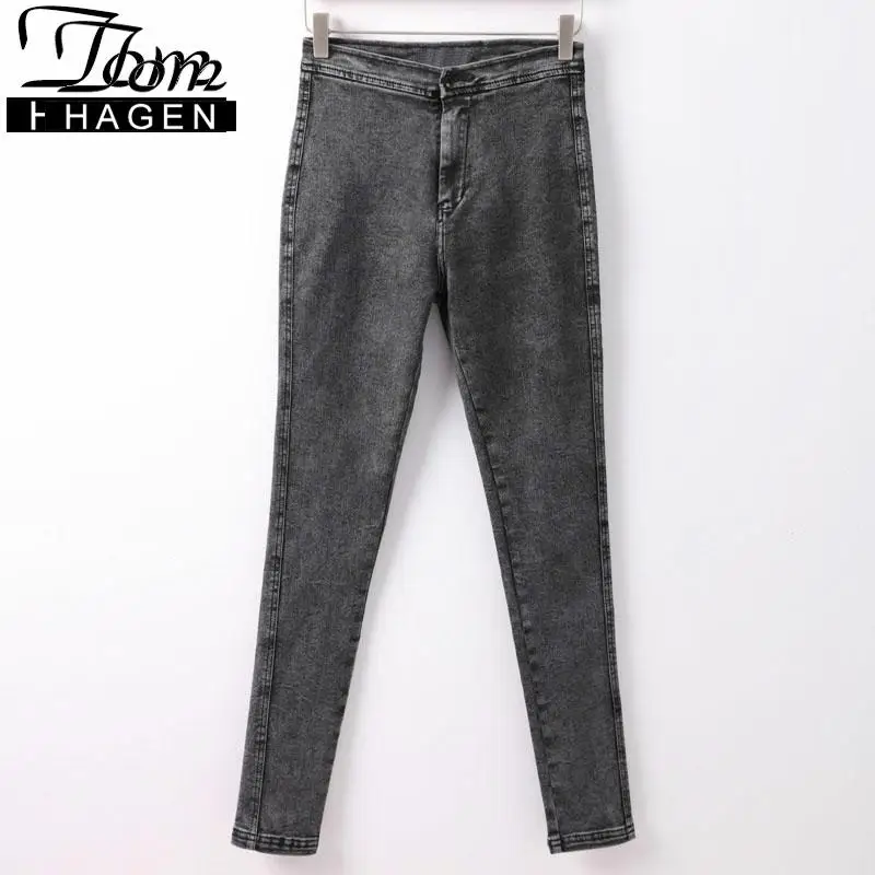 Женские джинсы эластичные облегающие хлопковые леггинсы однотонные черные