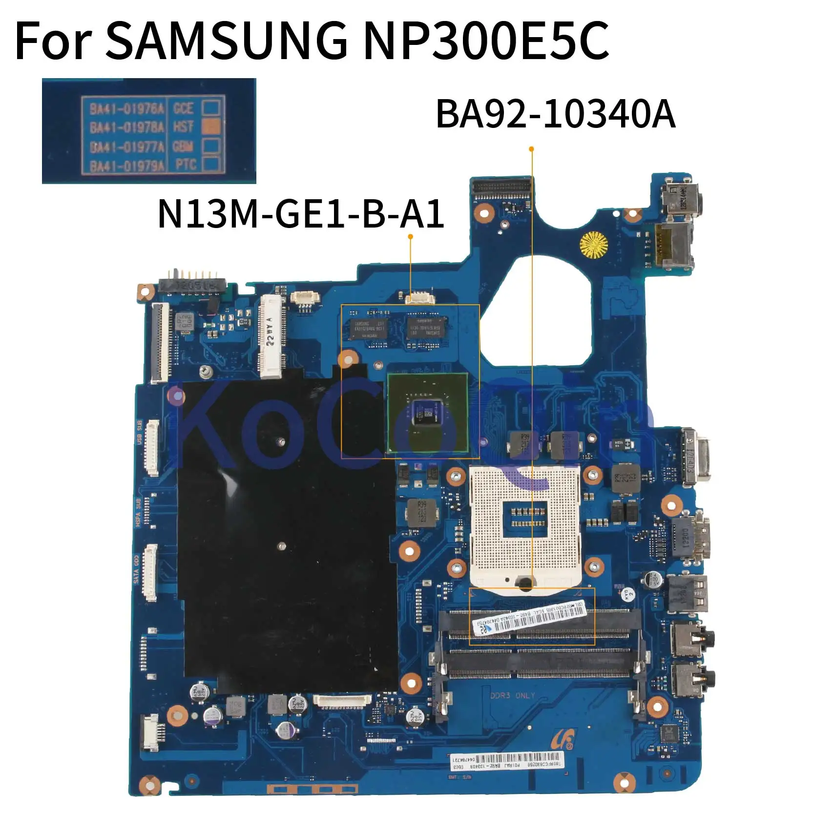 discounted  KoCoQin laptop Motherboard For SAMSUNG NP300E5C BA92-10340A HM70 N13M-GE1-B-A1 512M Mainboard