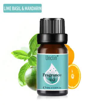 

Unclin 10ml Pure Natural Essential Oils For Aromatherapy Diffusers Lime Basil & Mandarin Fragrance Oil Ylang Rose Bergamot Oil