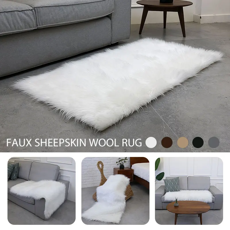 Шерстяной ковер пушистый ковры ковровое покрытие многоцветные прямоугольник Роскошная теплая противоскользящая стул Гостиная украшения коврик Спальня